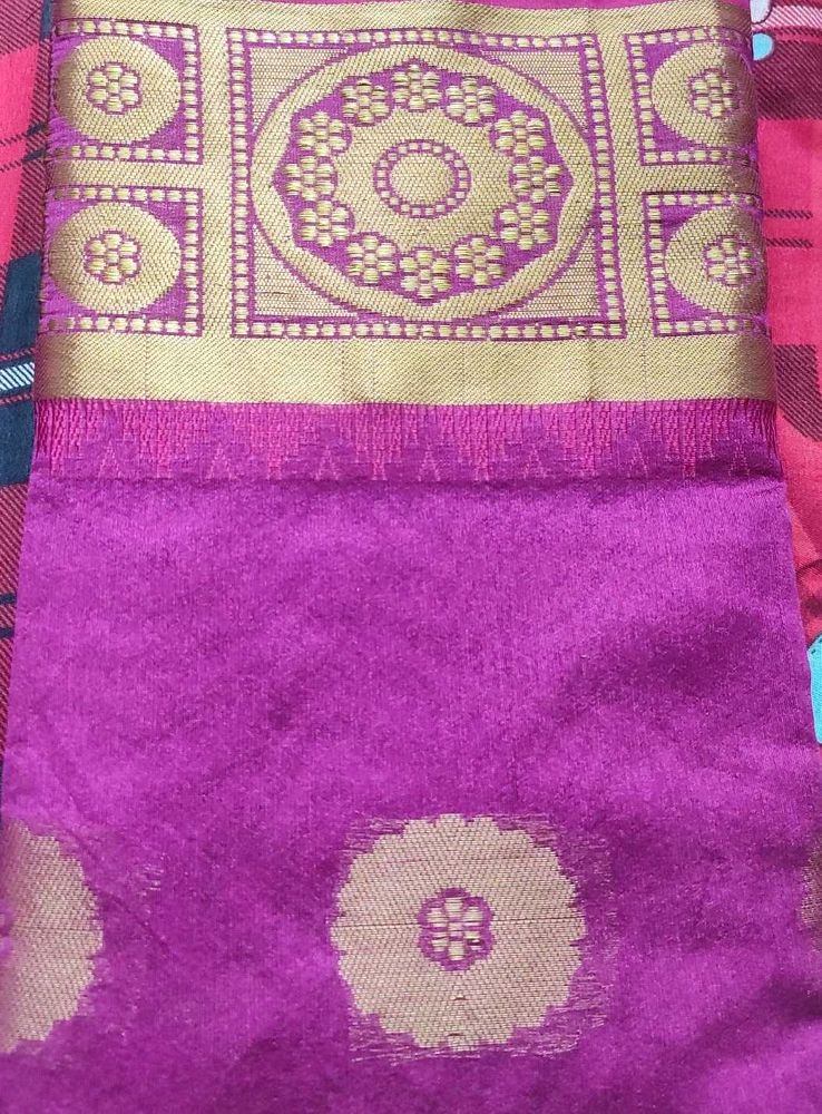 Purple Cotton Saree