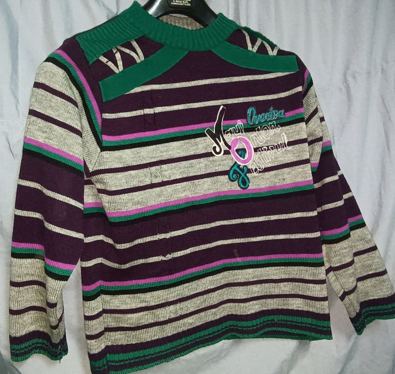 Boys Woolen Sweater In Multi Colour