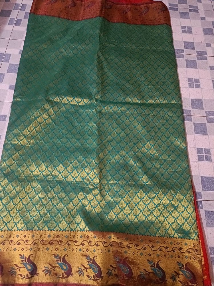 New Green Banarasi Saree