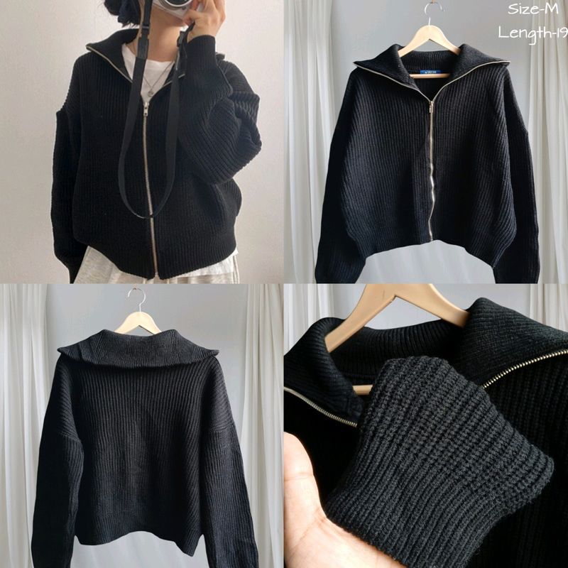 Black Zipup Sweater