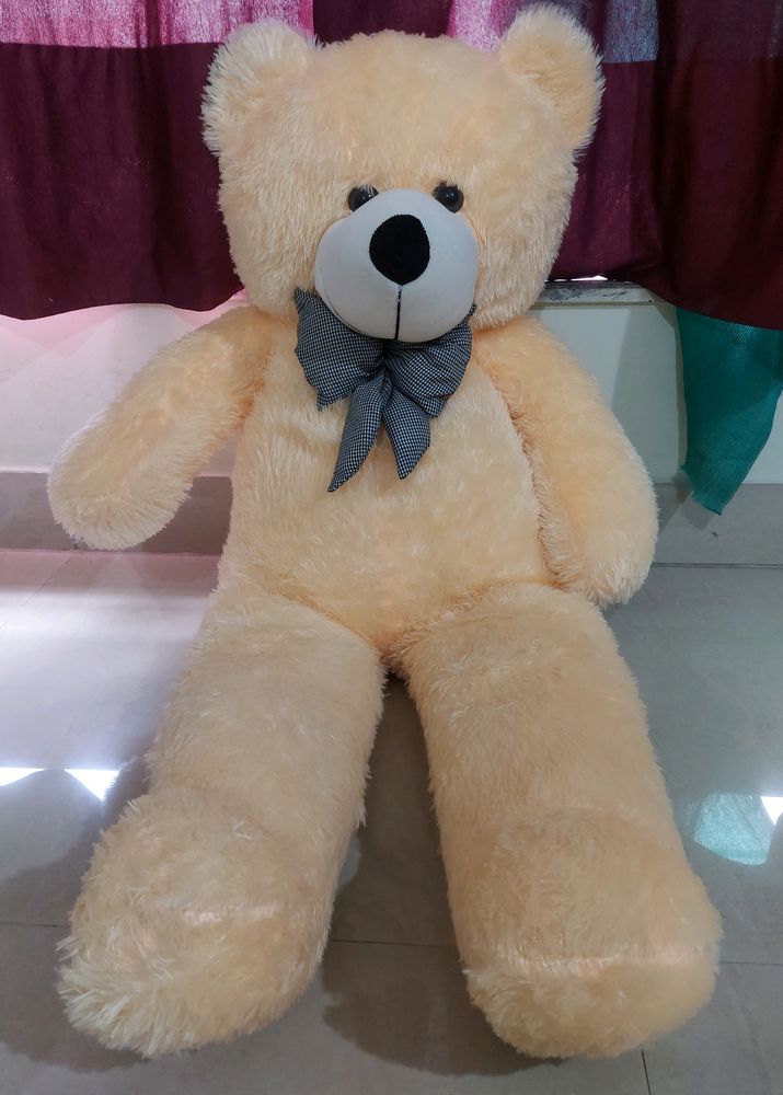 Soft Fur 3 Ft Teddy with Bow And A Heart Shaped