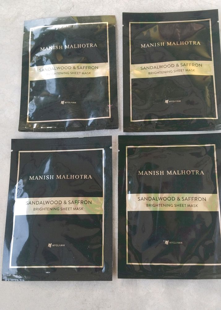 4 Set Of Manish Malhotra Sandalwood Sheet Mask