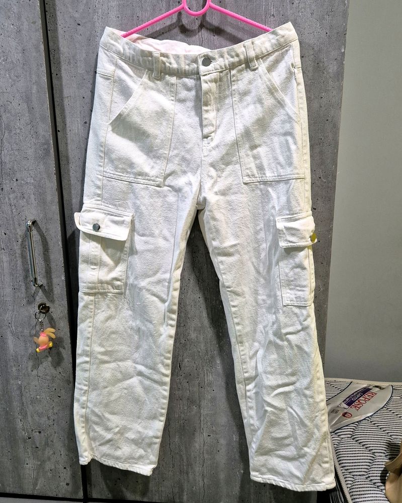 White Cargo Pant