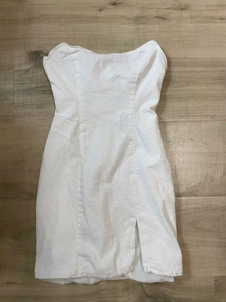 Bodycon Strapless White Dress