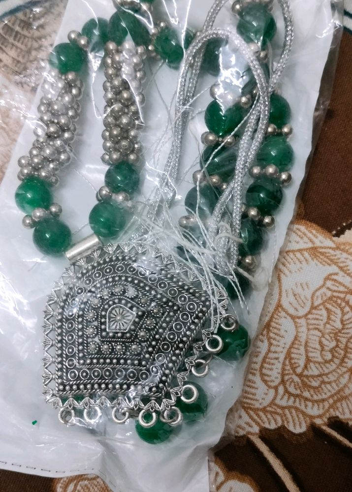 Green Oxidised Jwellery Set 💚