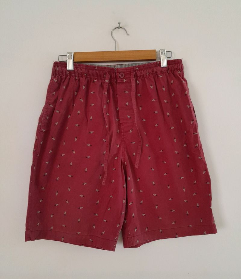 Rust Color Printed Shorts (Men's)