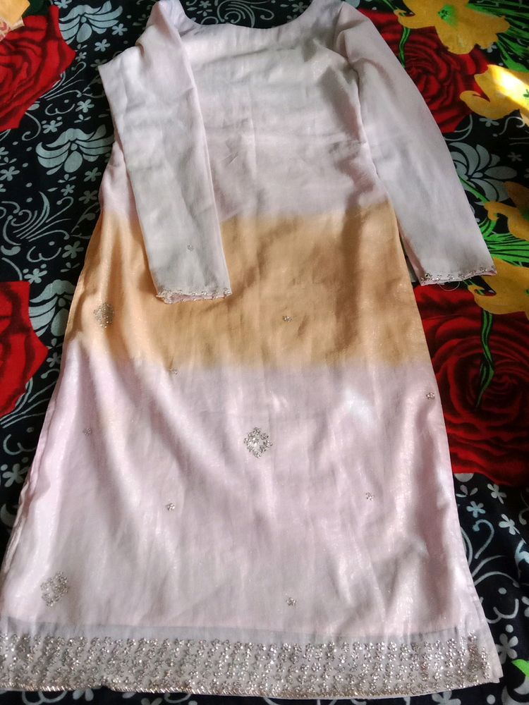 Light Pink& Orenge Kurta Set