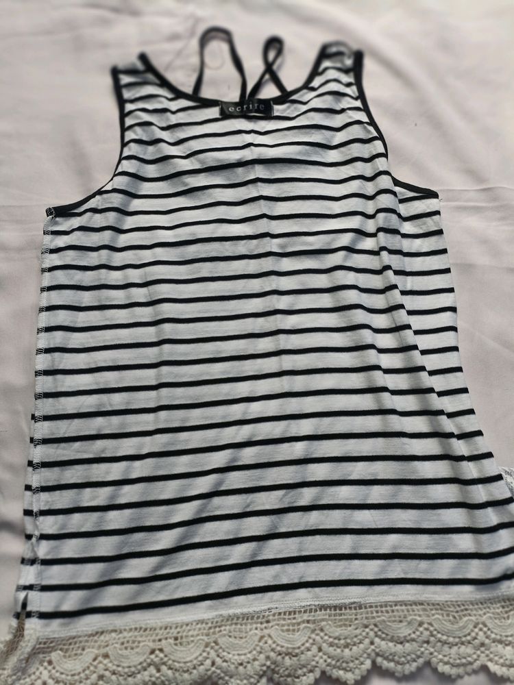 Beautiful white & Black Stripe Top