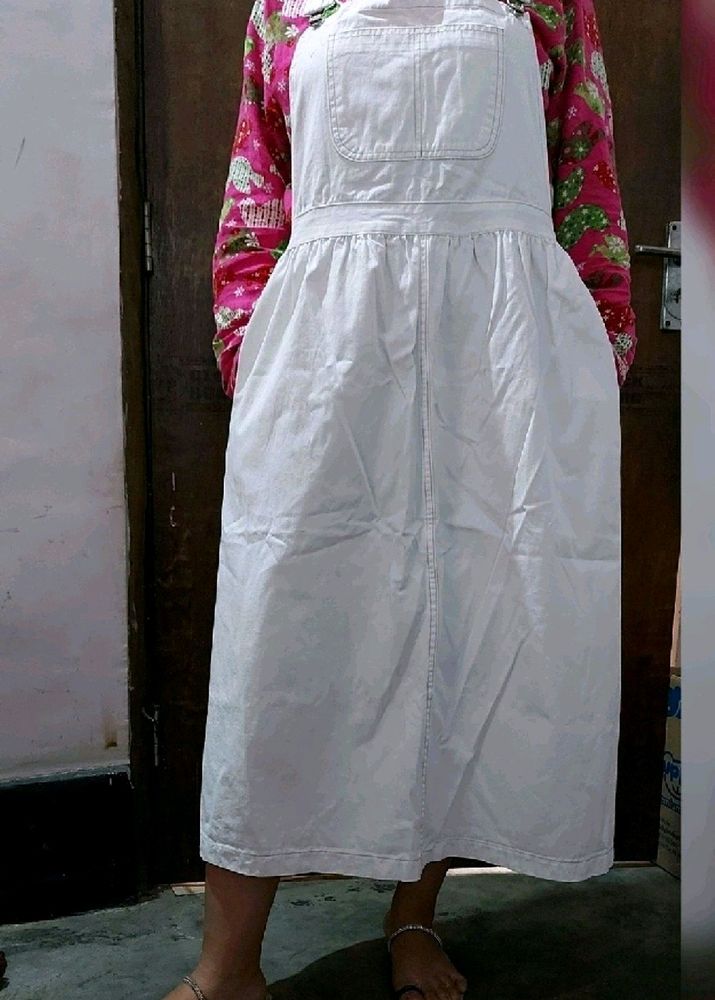 Freestyle White Denim Dungaree For Women