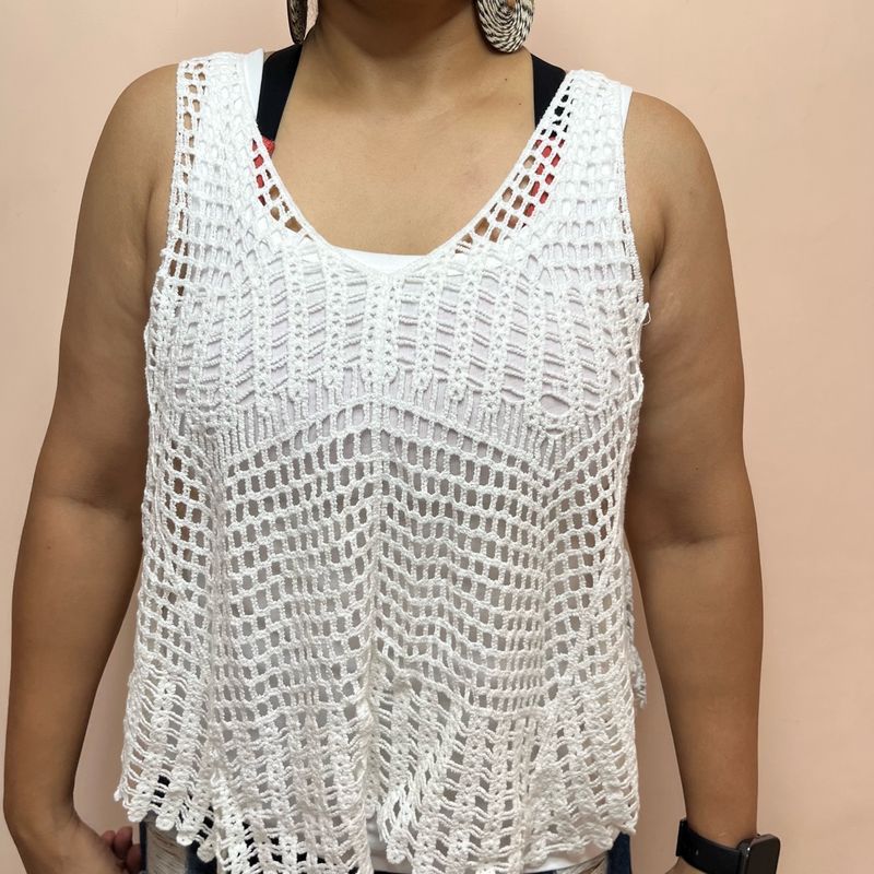 Neted White Modern Top