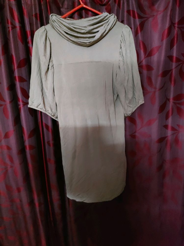 T Shirt Dress with Cowl Neck