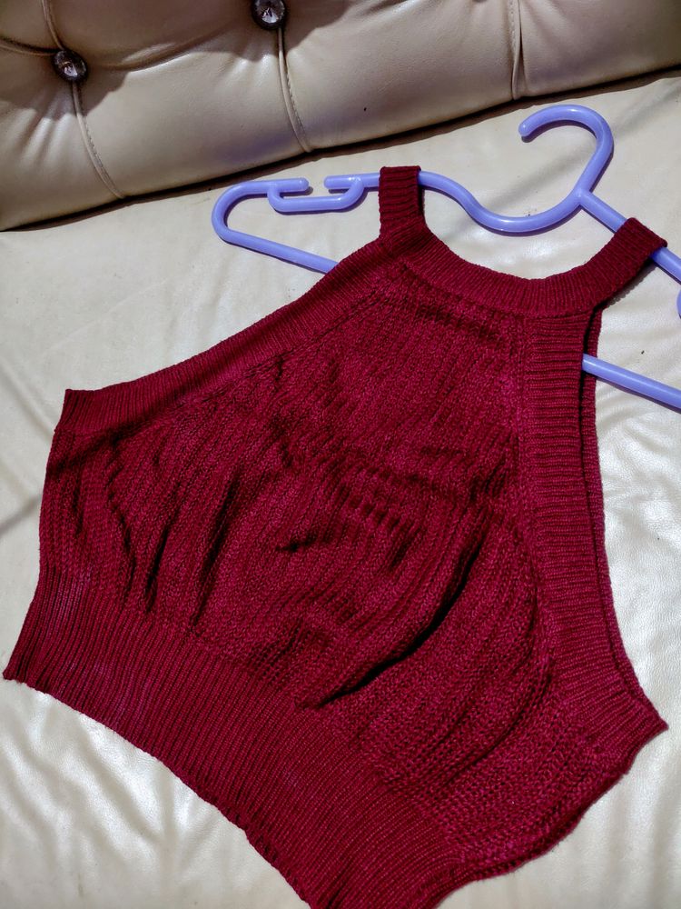 Hot Maroon Crop Top❤️