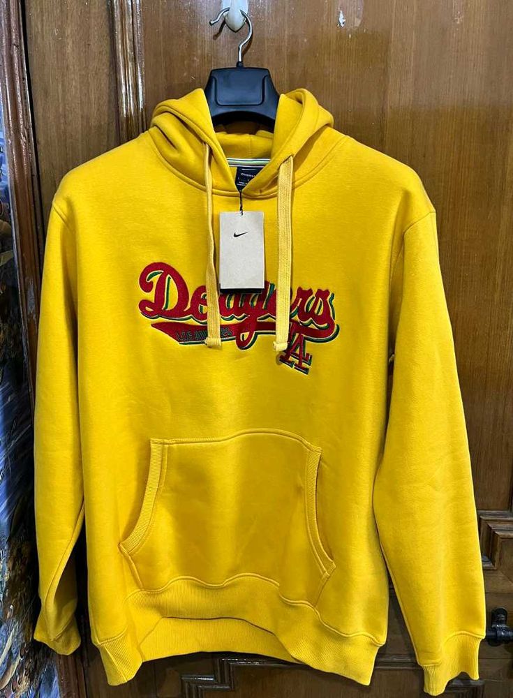 NIKE LA DODGERS MUSTURD YELLOW HOODIE