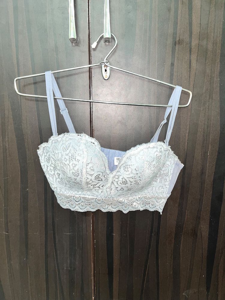 Blue Lace Pushup Bra.