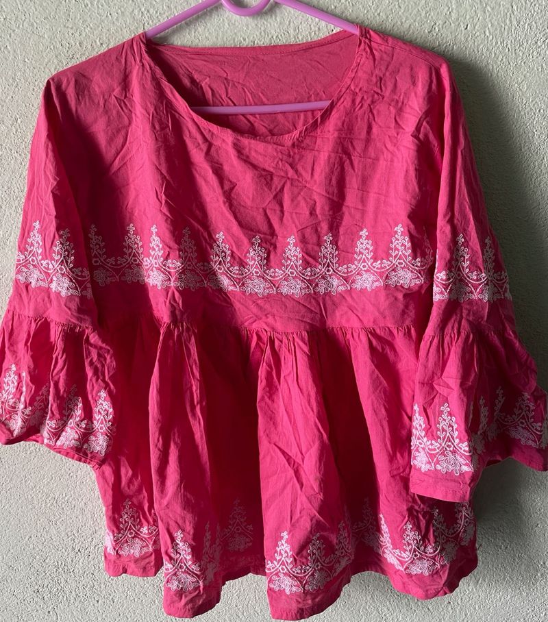 Beautiful Pink Short Kurti