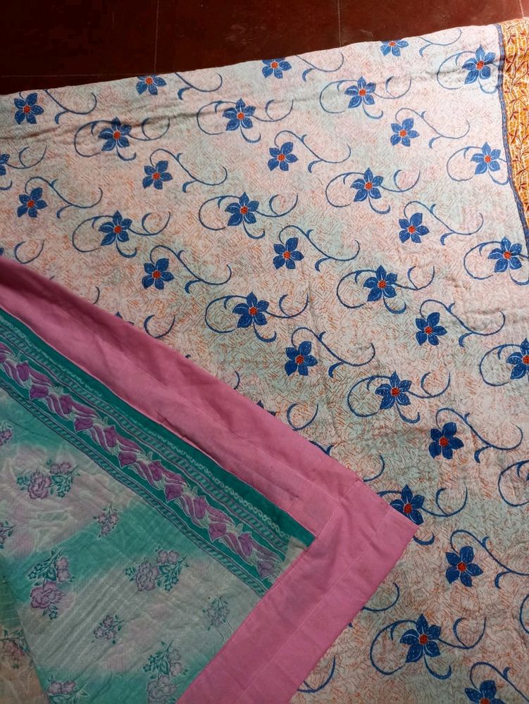 Hand stitched old saree blanket