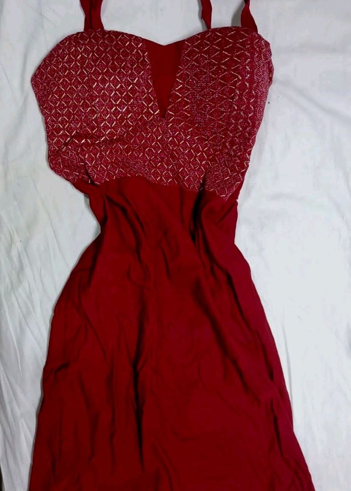 Sleeveless Maroon Dress (XL)