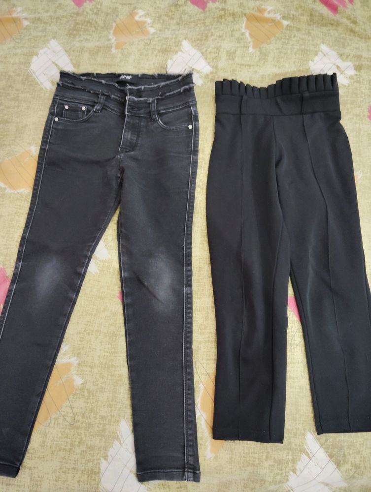 Combo Of Jean And 2 Trousers nd Get 1freebie