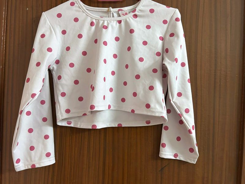 Polka Dot Oversized Crop Top