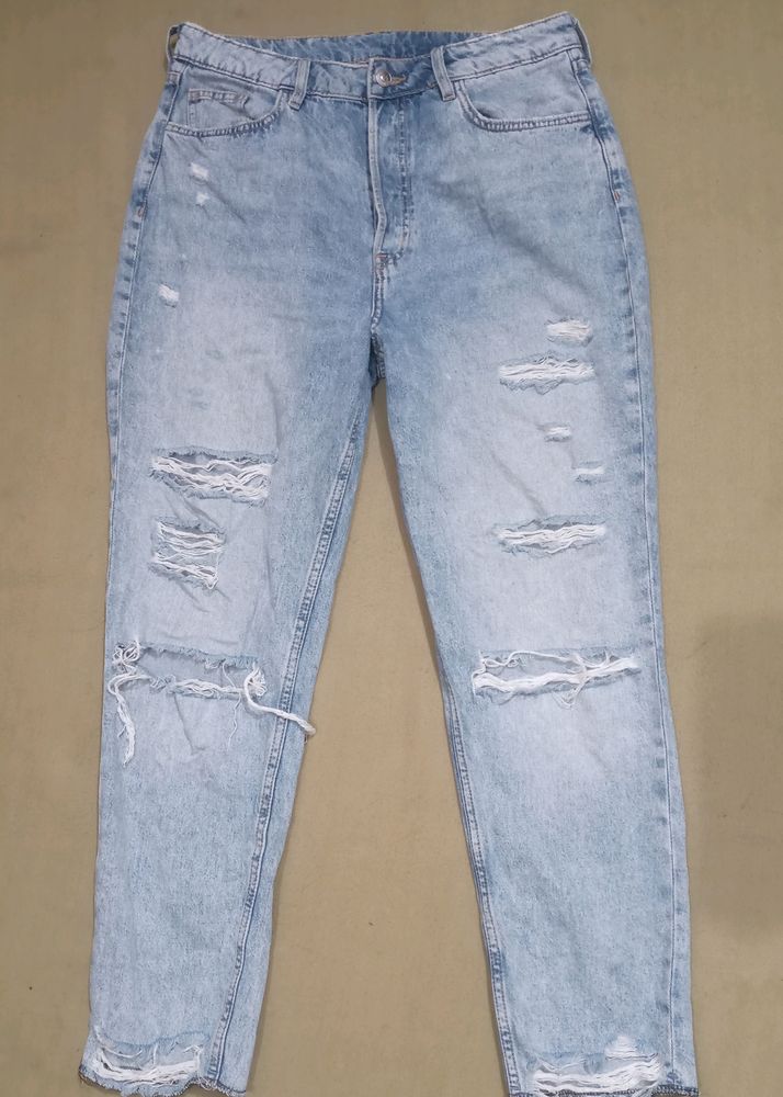 H&M Ribbed Straight Jeans. #No Returns