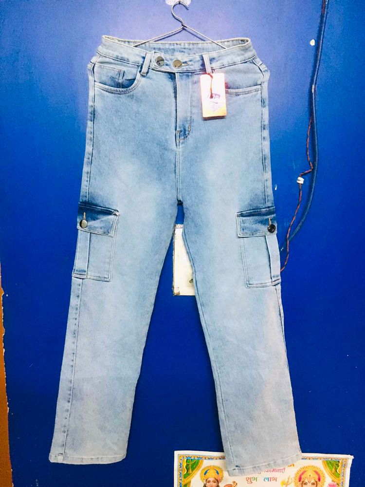 Cargo High Waist Jeans