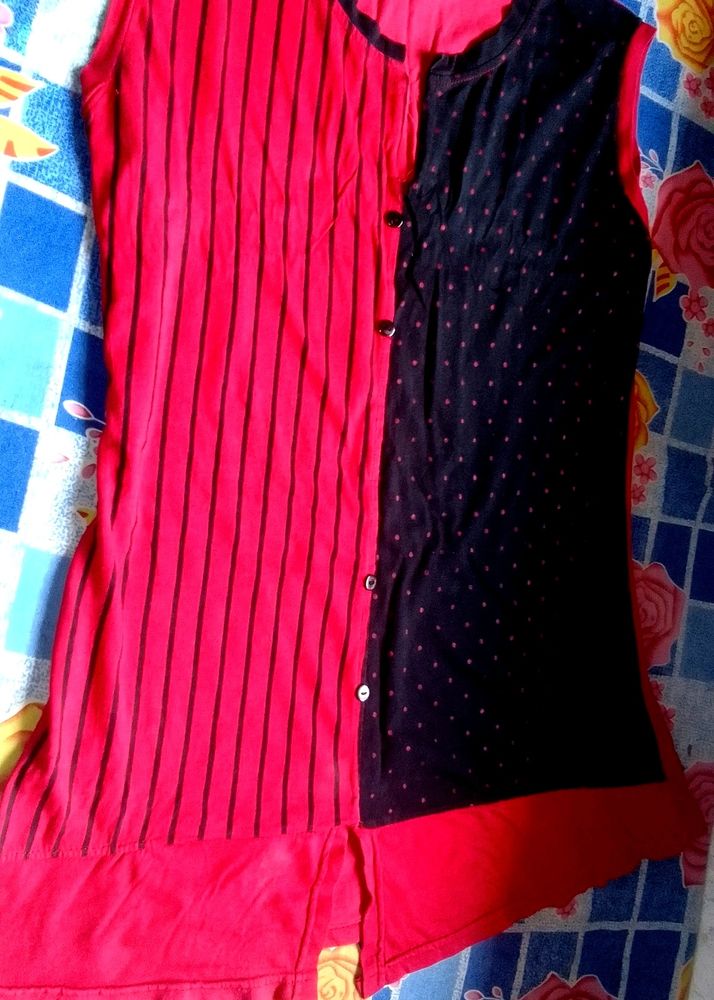 Red and Black Shirt For Women's.