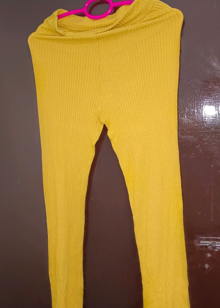 Beautiful Mustard Front Cut Flared Bottom