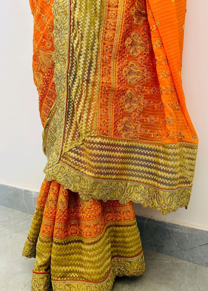 Orange Saree With Blouse