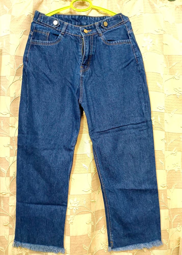 Straight Leg Dark Blue Jeans.