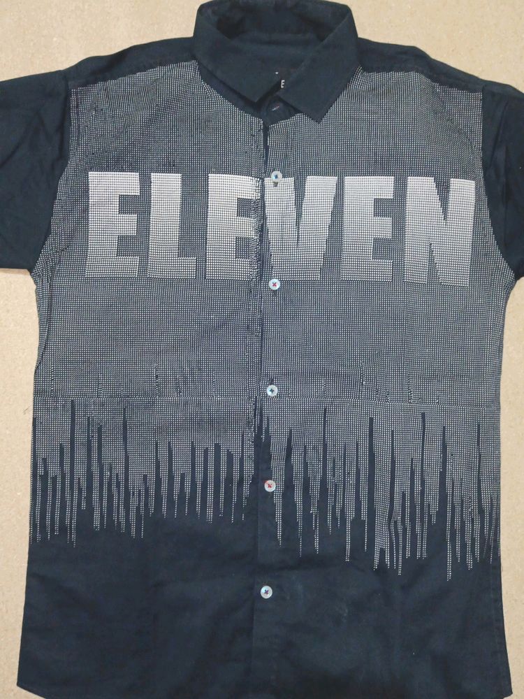 Stylish "Eleven" Printed Full Sleeves Small Shirt