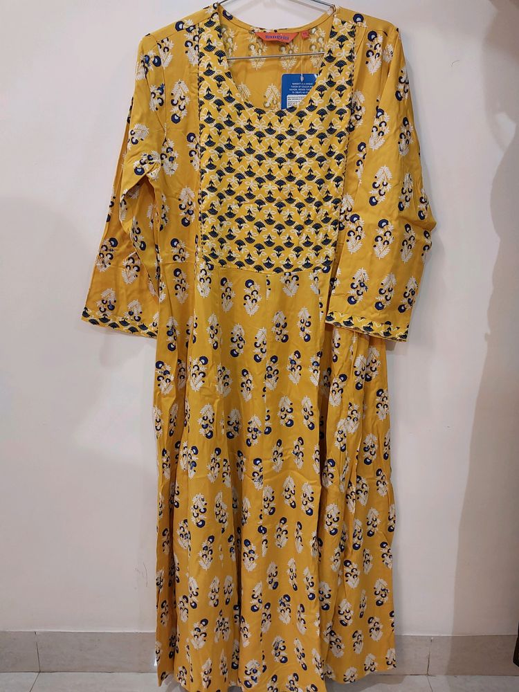 Floral Print Flared Kurta