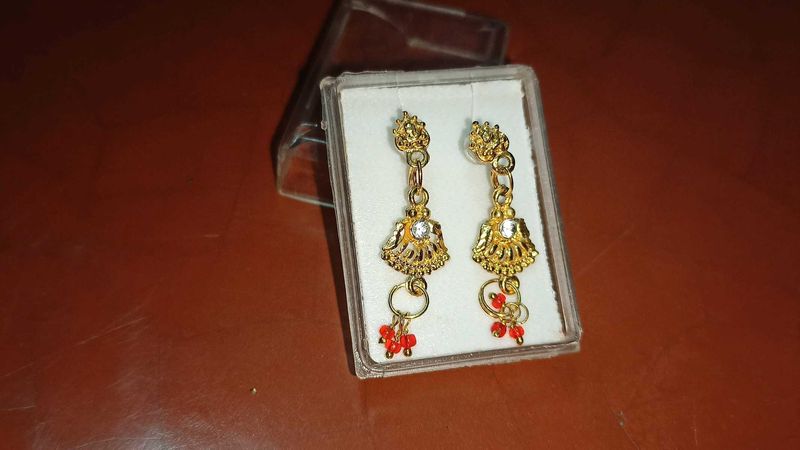 Golden Desi Style Earrings