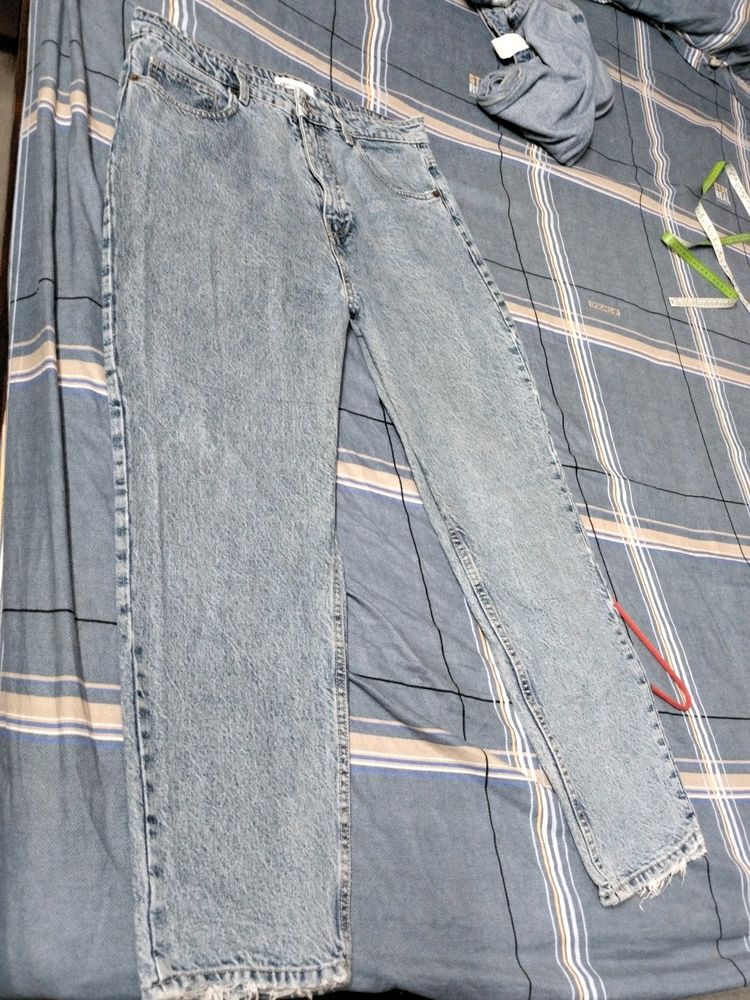 Washed Mid Rise Blue Denim