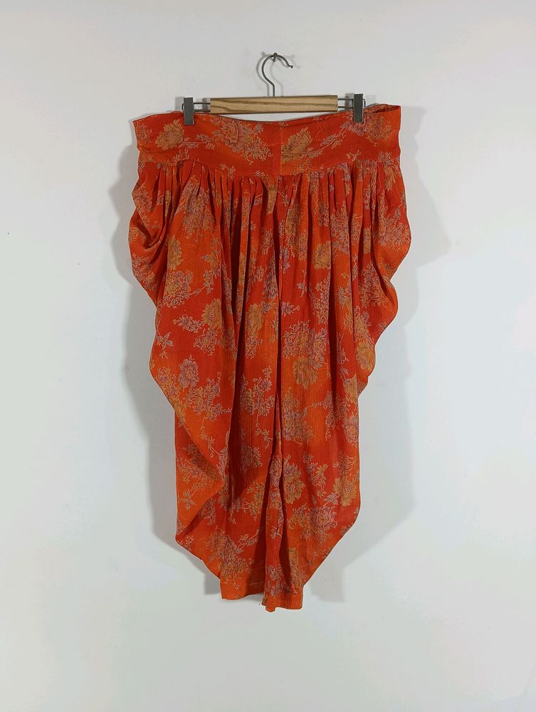 Orange Printed Patiala Pant (Women)