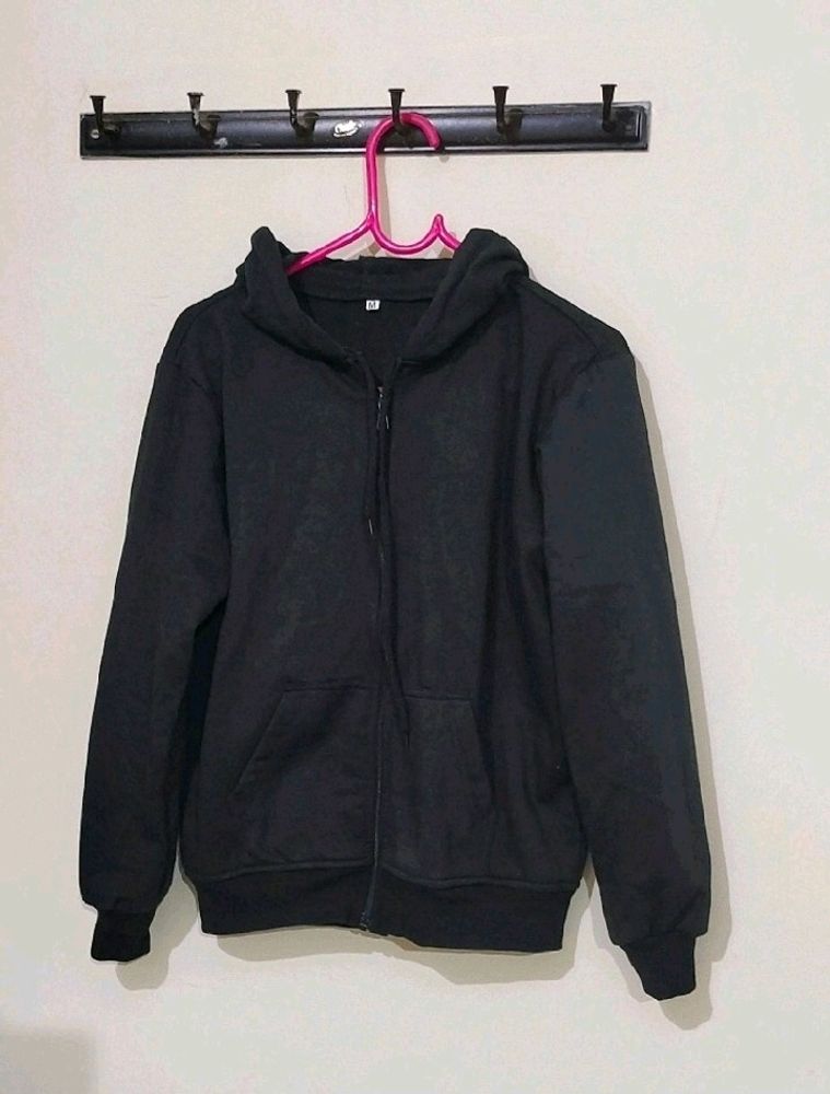 Black Zipper Hoodie