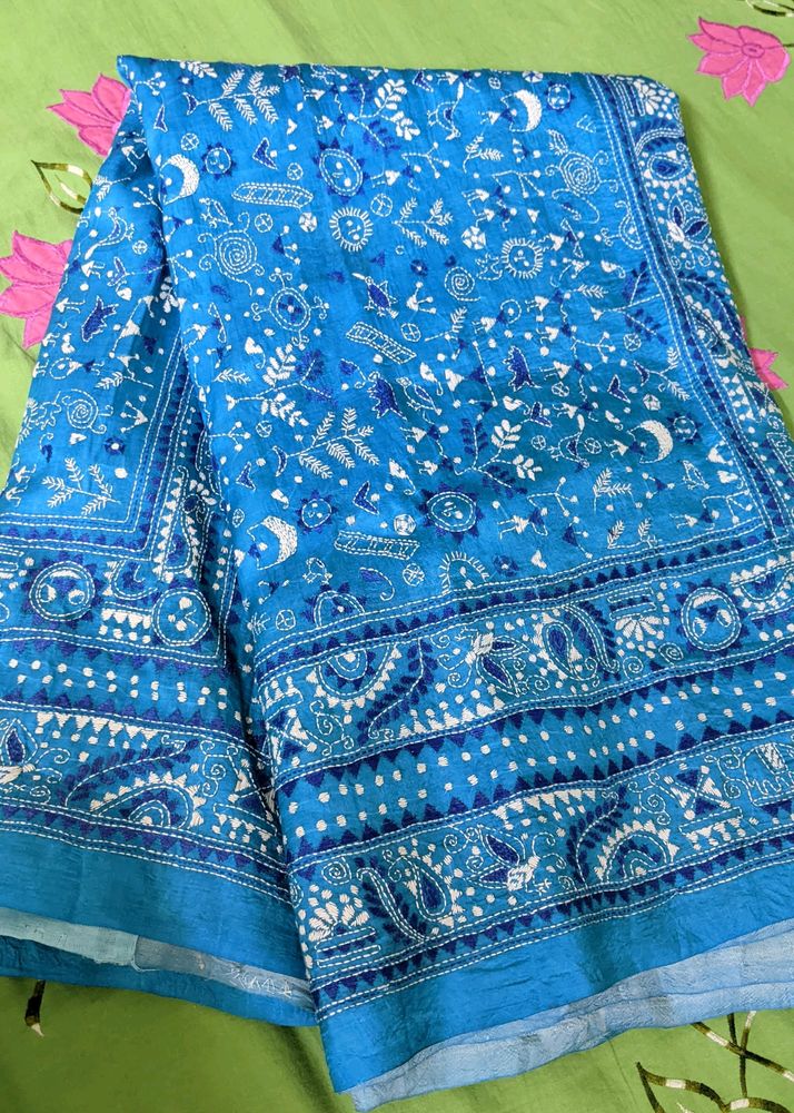 Kantha Stich Pure Silk Saree