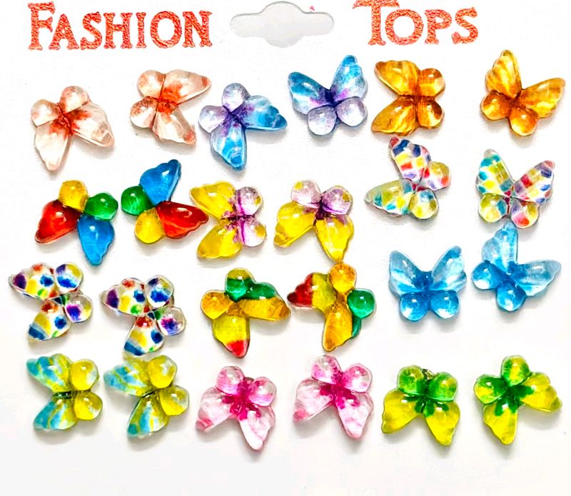 Multicolored Butterfly Earrings & Studs Pack Of 12