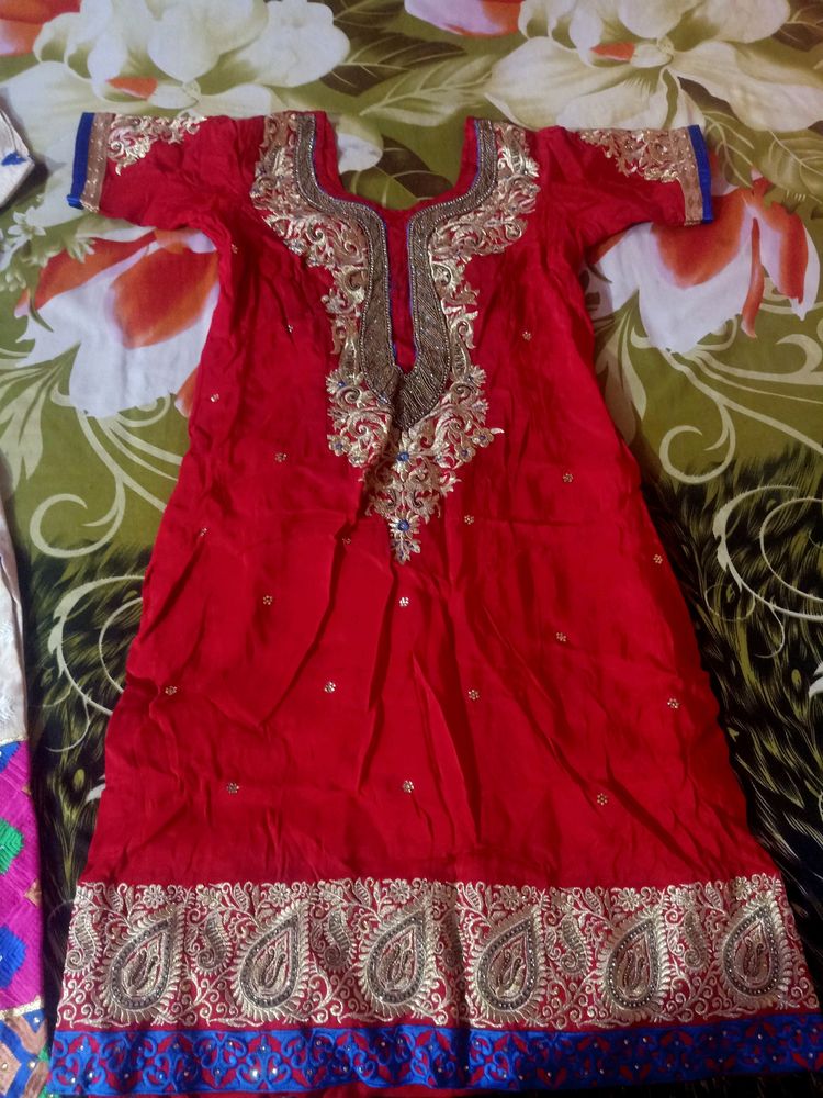 new patiala salwar and heavy worked kameez with du