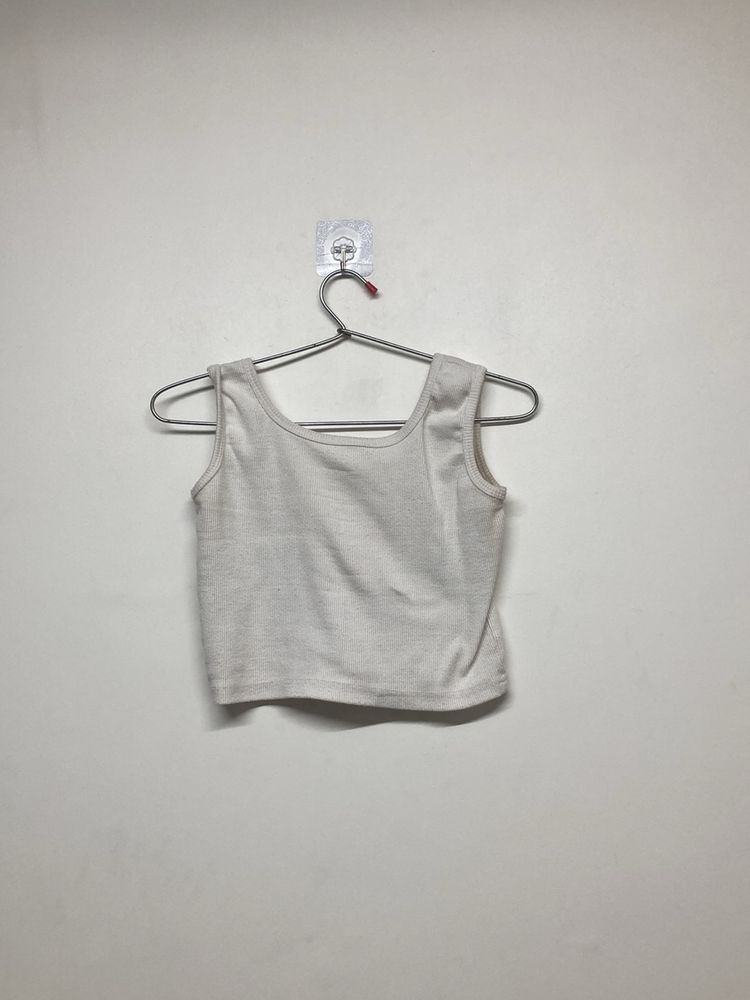 white square neck tank