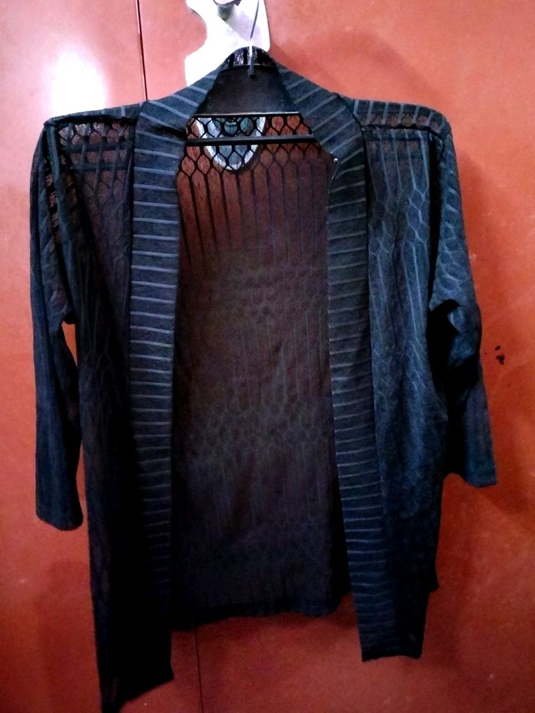 Women Net Black Jacket