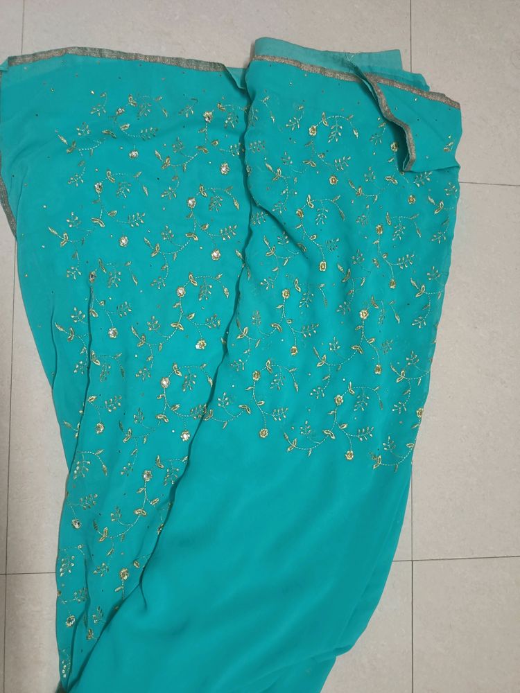 Gold Thread Embroidered Saree