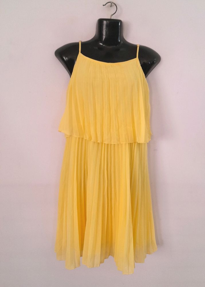 Yellow Partywear Flared Dress (Women's)