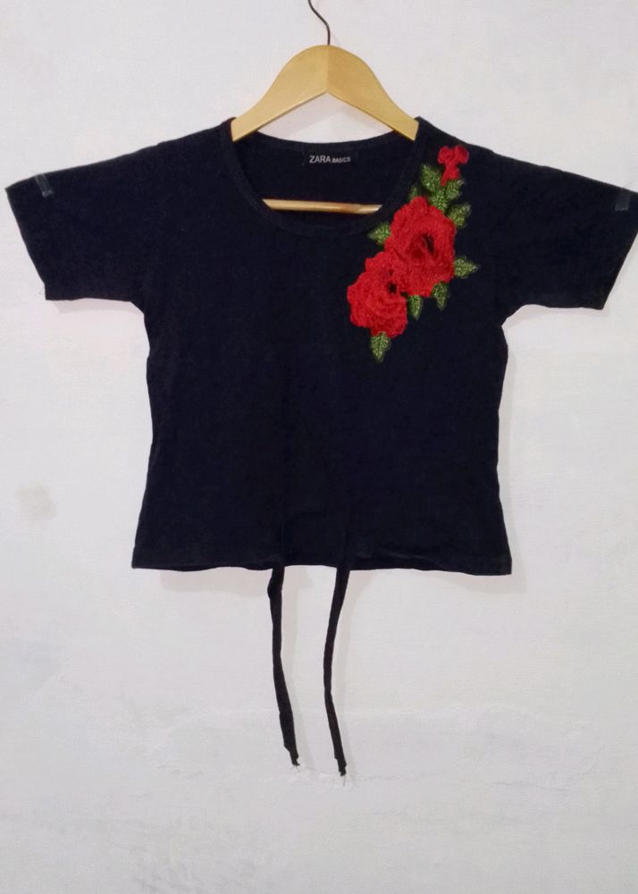 Zara Basics Navy Blue Top For Women