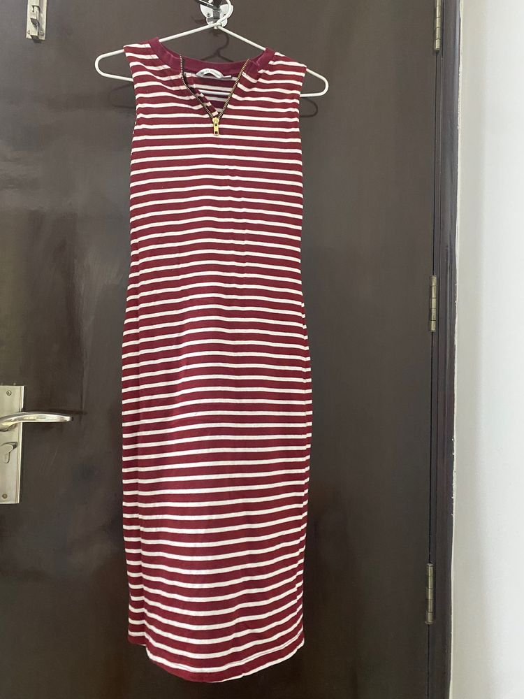 White And Red Striped Dress