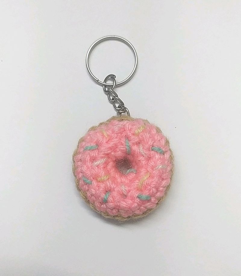 Cute Crochet Mini Donut Keychain 🍩