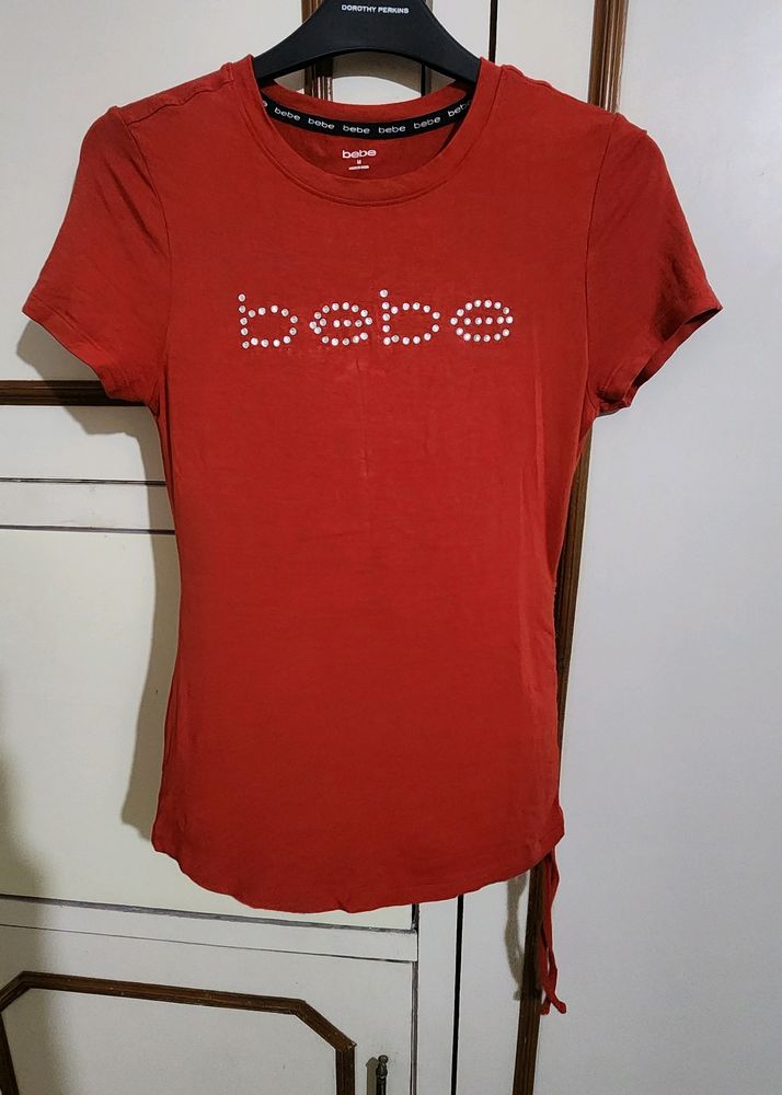 Lovely Bebe Red Slim Fit T Shirt