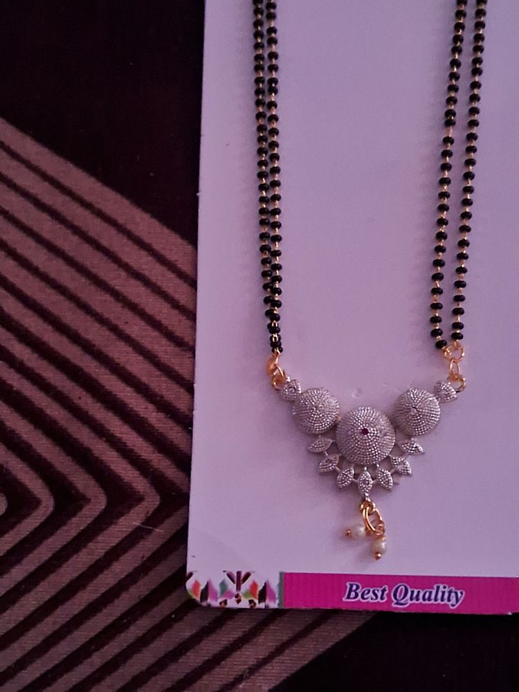 American Diamond Mangalsutra With Earring