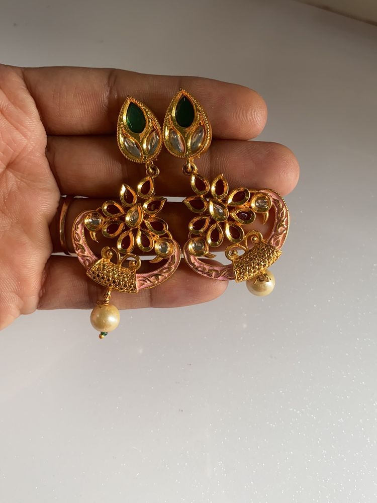 Kundan Long Earring