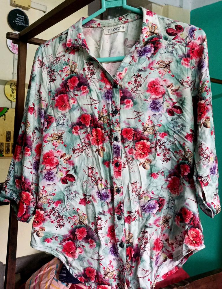 Free Gift Available ❤Floral Printed Shirt