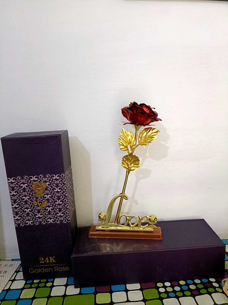 24k Gold Rose For Decoration And 2 Tshirt